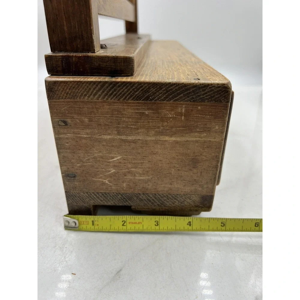 Vintage Wooden Vanity Mirror Box 2 Drawer Dresser Top Swivel Shaving Makeup 18